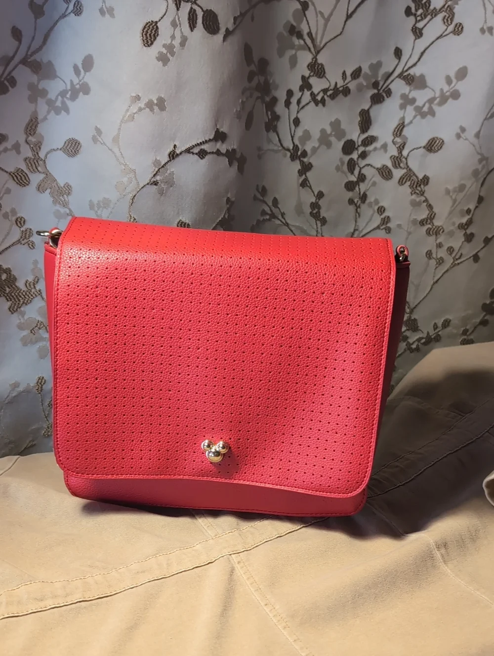 Disney Flair Mickey Mouse Icon Red Pin Crossbody Bag